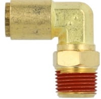 1/4" x 3/8" SW/MPT 90° SWIVEL AIR BRAKE FITTING PUSH CONNECT, BRASS