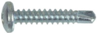 #12 x 1-1/2" PHILLIPS PAN HEAD TEK DILL SCREW, Zinc Plated (50-PACK)